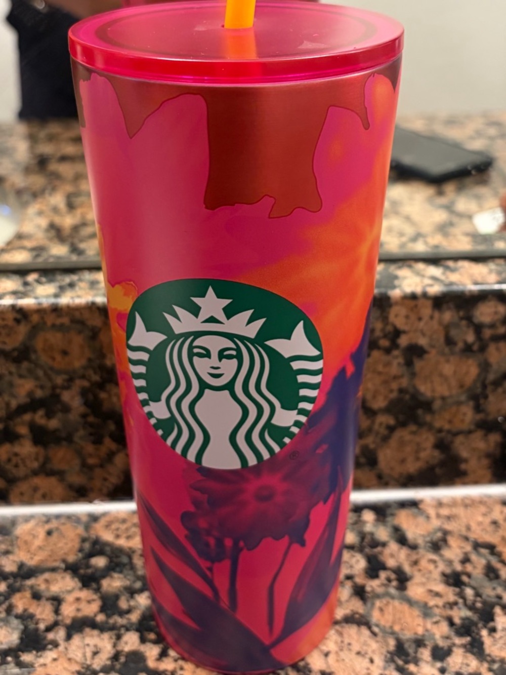 Starbucks Floral cup Gradient Reusable Tumbler 24oz NEW